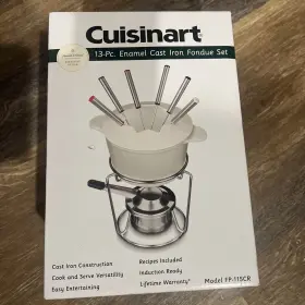 Cuisinart 086279221841 1.5 Quart Cast Iron Fondue Maker - Exclusive Design By Hearth And Hand New