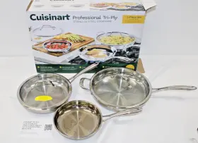 Cuisinart 086279236449 Stainless Steel 5-piece 8 Inch 10 And 12 Tri-ply Clad Skillet Set