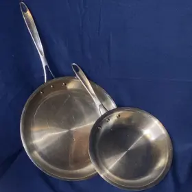 1209-10 Cuisinart Calphalon Copper Frying Pan Set 10 Inch And 8 Stainless Steel Handles
