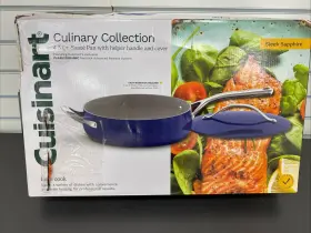 34c345-30hsp Cuisinart Culinary Collection 4.5 Quart Saut Pan With Helper Handle And Cover Open Box