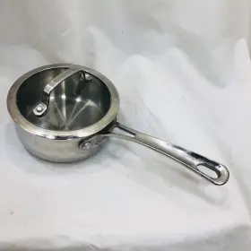 419-14 Cuisinart 1 Quart Saucepan Stainless Steel Model Clad Bottom W Glass Lid