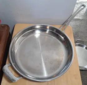 422-30h Cuisinart 12 Inch Stainless Open Skillet Frying Pan Helper Handle Model #