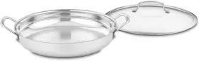425-30d Cuisinart Contour Stainless Steel 12-inch Everyday Pan With Glass Cover - Silver