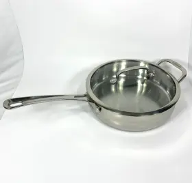 4330-24h Cuisinart Saut Pan With Glass Lid Cover 3.0 Quart Stainless Steel