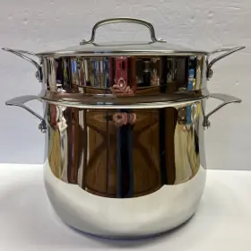466-24 Cuisinart 8 Quart Stock Pot With Lid And Steamer/strainer Stainless Steel Gorgeous