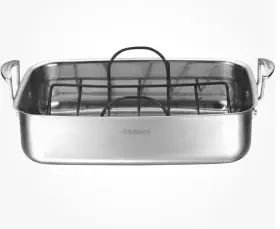Cuisinart 614136334405 15 Inch Stainless Steel Roaster With Nonstick Rack Chefs New