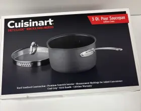 6193-20p Cuisinart Chefs Non-stick Hard Anodized 3 Quart Cook Saucepan With Lid
