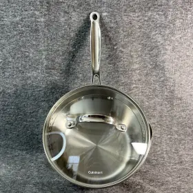 719-18p Cuisinart Chefs Classic Ss 2 Quart Pour Saucepan With Straining Glass Lid