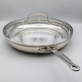 722-30g Cuisinart 12 Inch Chefs Classic Stainless Steel Skillet With Glass Lid