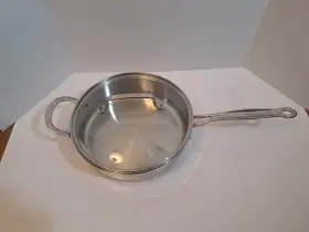 73330 Cuisinart Saut Pan With Glass Lid Cover 3.0 Quart Stainless Steel Model