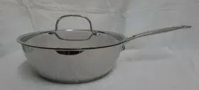 735-24 Cuisinart Chefs Pan With Cover Stainless 3-quart 18/10 Steel