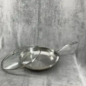 76122-30 Cuisinart Skillet 12 Inch Stainless Steel Induction Ready With Lid