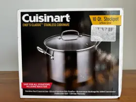 76610-26g Cuisinart 10 Quart Stockpot With Glass Cover New In Box Model