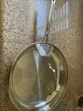 722-24 Cuisinart 772-24 10 Inch Skillet Stainless Steel Induction Ready With Glass Lid Fry Pan