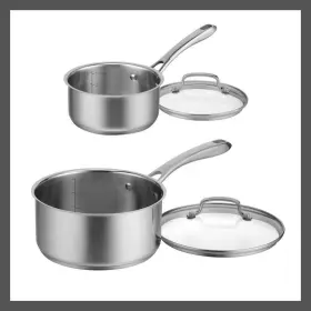 79750770 Cuisinart Classic 4pc Stainless Steel Saucepan Set 1.5 Quart And 3qt