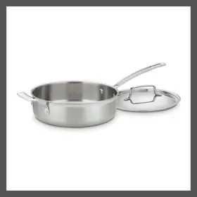 86387979 Cuisinart Stainless Steel Saute Pan Set 500f 3.5 Quart Silver Pro Tri-ply