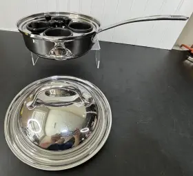 87-20t Cuisinart Saute Pan With Cover 2 Quart 18/10 Stainless Steel 4 Egg Poacher