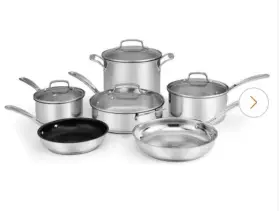 87p-10 Cuisinart Chefs Classic Stainless-steel 10 Piece Cookware Set Model New