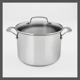 88223277 Cuisinart 2pc Stainless Steel Stock Pot Set 500f 8 Quart Cover Tempered Glass