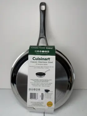 90758255 Cuisinart 8 Inch Classic Stainless Ceramic Nonstick Skillet Dishwasher-safe