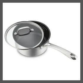 91960500 Cuisinart 2pc Ceramic Stainless Steel Sauce Pan Set 500f 3 Quart Silver Cover