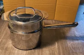 Clcs19-18 Cuisinart 2.5 Quart Saucepan With Lid And Double Boiler Insert