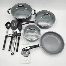 Gb-p57cg11bk Cuisinart Ceramic Nonstick 11-piece Cookware Set - Black