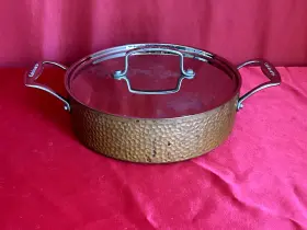 Hctp55-26 Cuisinart Hammered Collection 4 Quart Casserole With Cover Tri-ply Copper Stainless