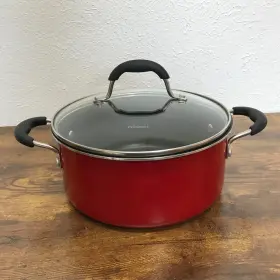 M5544-22r Cuisinart 4 Quart Dutch Oven Stockpot With Lid Cover Red Nonstick Model #