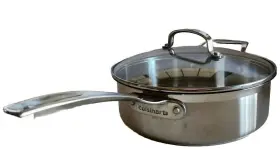 M8833-24h Cuisinart 3.5 Quart Saute Pan With Glass Lid Model# Stainless Steel
