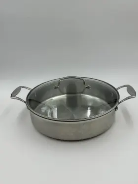 M8855-30 Cuisinart Stainless Steel Casserole Pan 5.5 Quart With Glass Lid 5.2 L