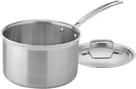 Mcps194-20n Cuisinart 4-quart Stainless Steel Saucepan Triple Ply Multiclad Pro Heat Surround Lid