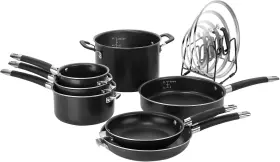 N51-12bk Cuisinart Smartnest Nonstick Aluminum Nesting Cookware Set 12 Piece Bk