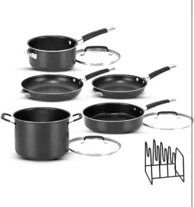 N51-9bk Cuisinart - Smartnest Nonstick Aluminum 9-piece Set Black