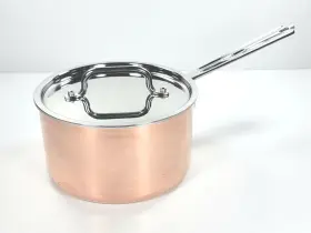 Pct19-20 Cuisinart Vintage Copper Stainless Steel 3-3/4 Quart 3.5l Saucepan And Lid