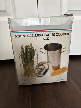 Cuisine 080697508393 Stainless Steel Vertical Asparagus Cooker Steamer Pot With Lid Intftl Sci