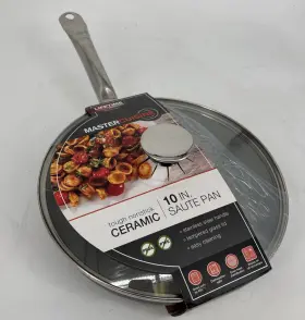Cuisine 481038587501 Durable Master Tough Non-stick Ceramic 10 Inch Saute Pan With Lid. Ss Handle