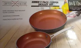 Cuisine 849808002706 Copper Aluminum Skillet Set 2 Piece 6 In And 10 New Open Box