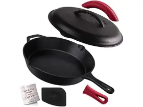 C12612-cl Cuisinel 810033753442 Cast Iron Skillet With Lid - 12-inch 12 Inch