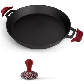 Cuisinel 810033754425 Cast Iron Skillet Chainmail Scrubber Cleaner - 17 Inch -inch Dual Handle Braiser