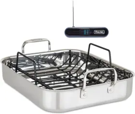 40011-9983tc Culinary 3-ply Stainless Steel Roasting Pan With Non Stick Rack 16 X 13 Inch Kitchen Coo