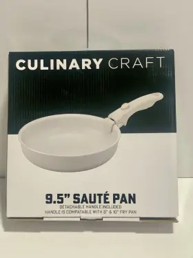Cc-10103 Culinary Craft Saute Pan 9.5 In Ceramic Non-stick Detachable Handle White