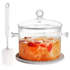 B0byrstylr Czszyghbao Clear Glass Pot Set 1.5l/50oz - Stove Cookware Dishwasher/microwave Safe