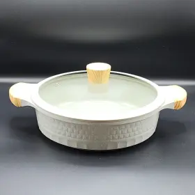 D&amp W Deane And White W11in D&w Cookware 11in Low Casserole Pan With Lid Speckled Ceramic Coated Inter 4.2qt