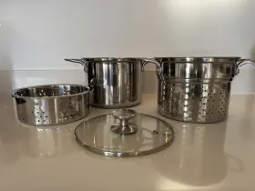 06cr19ni10 Dachu 3-in-1 Stainless Stell Cookware Pasta Cooker 20cm/4l Pot With Glass Lid