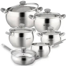 Sd-11n Daniks Modern 11-piece Stainless Steel Induction Cookware Set Dishwasher Safe Sauc