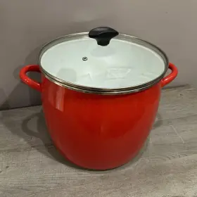 Dash Of That Qt/13 Red Enamel Stockpot With Lid Two-piece Set 12 L