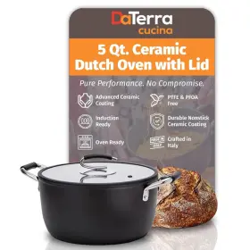 Daterra Cucina B07xxk3gj6 - 5 Quart Nonstick Ceramic Dutch Oven Pot Lid Lightweight