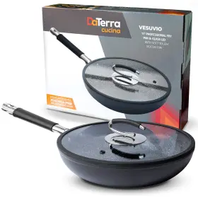 Cominhkg117927 Daterra Cucina 11 Inch Nonstick Frying Pan With Lid Made In Italy Ptfe Cadmium