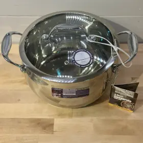 David Burke 739192118841 4 Quart Casserole Pot W Lid Silver Splendor Series Commercial Grade New